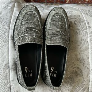 NWB Rhinestone Penny Loafers with Lug Heel! New! Size 9